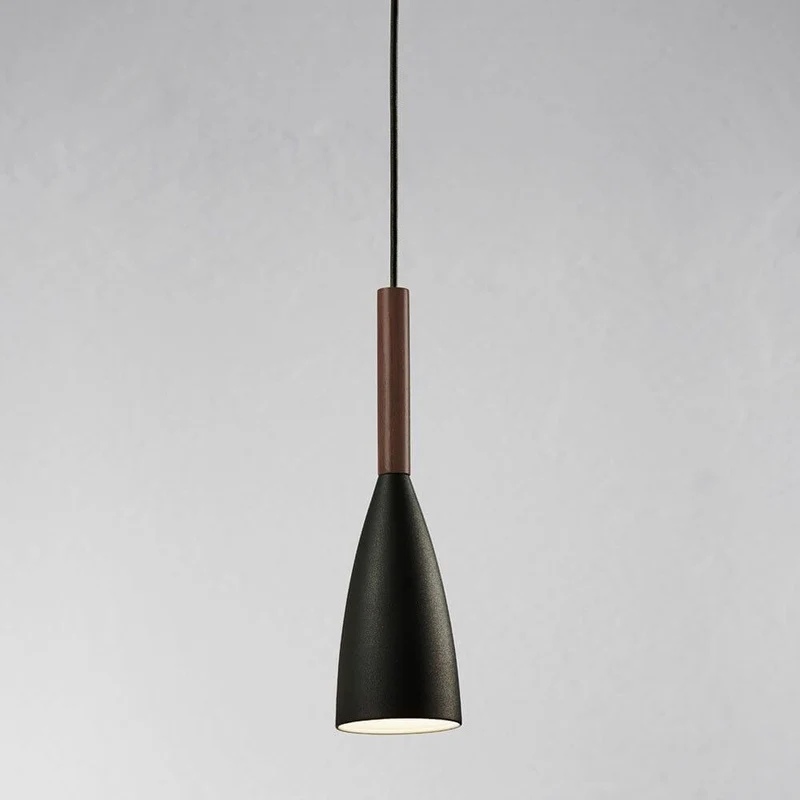 Pendelleuchte Pure Schwarz, Walnuss