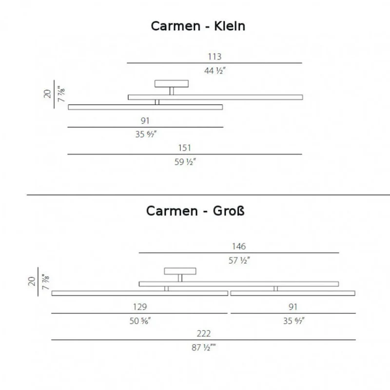 Panzeri Carmen LED Wand- oder Deckenleuchte drehbar
