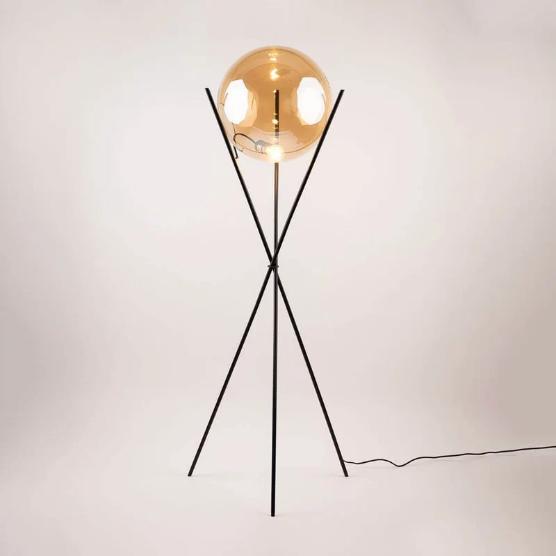s.luce Orb Axis Glaskugel Stehlampe Dreibein 160cm