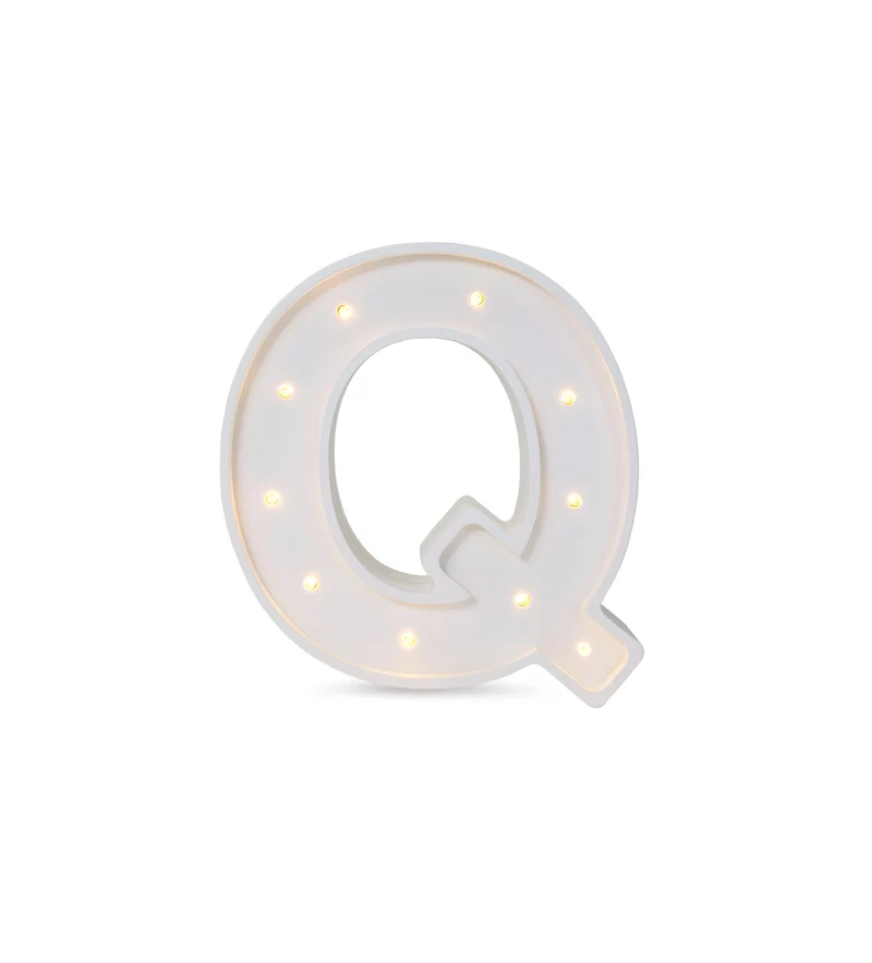 Little Lights Mini Letter Q Night Light | White