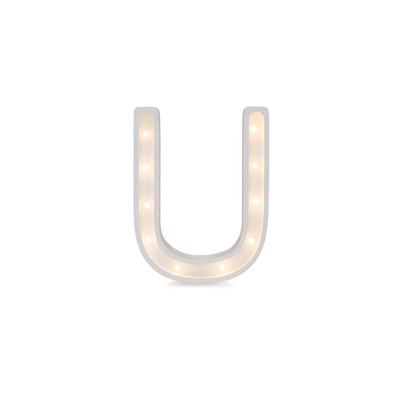 Little Lights Mini Letter U Night Light | White