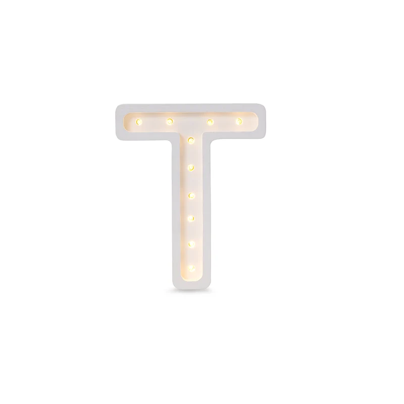 Little Lights Mini Letter T Night Light | White