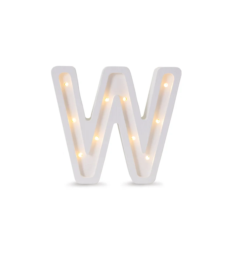 Little Lights Mini Letter W Night Light | White