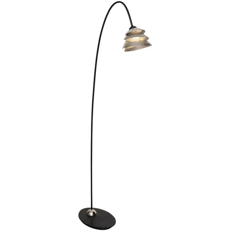 Stehleuchte Snail One Eisen Schwarz-Silber