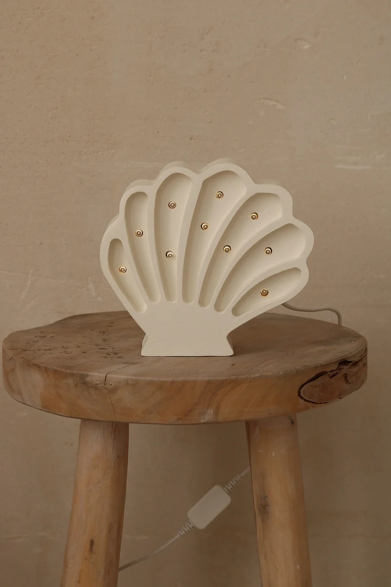 Little Lights Seashell Night Light | Pearl White