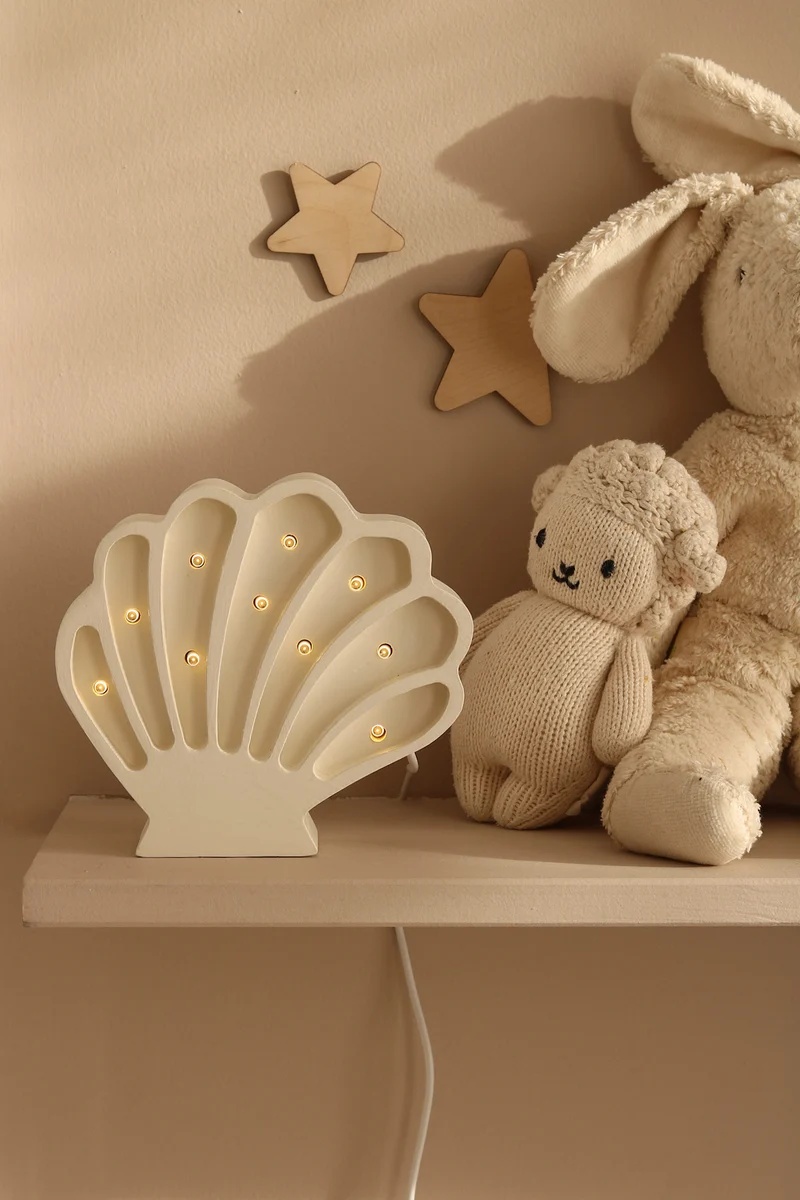 Little Lights Seashell Night Light | Pearl White