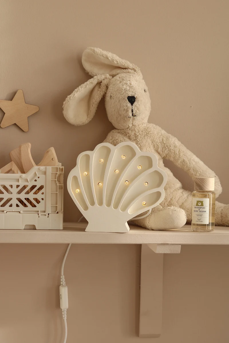 Little Lights Seashell Night Light | Pearl White