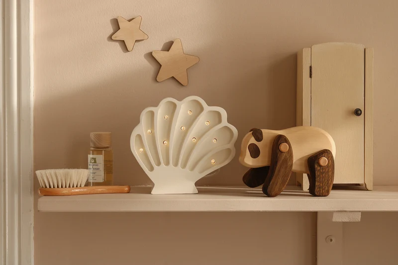 Little Lights Seashell Night Light | Pearl White