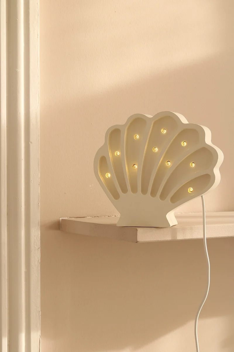 Little Lights Seashell Night Light | Pearl White