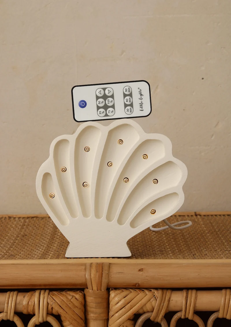 Little Lights Seashell Night Light | Pearl White