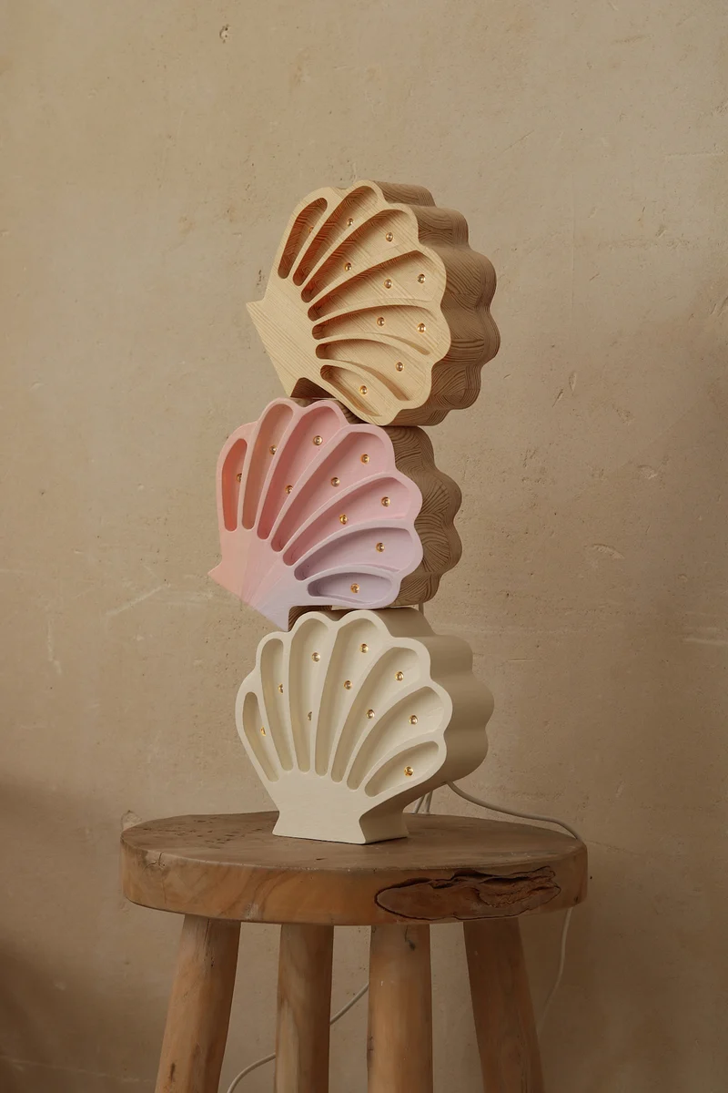 Little Lights Seashell Night Light | Pearl White