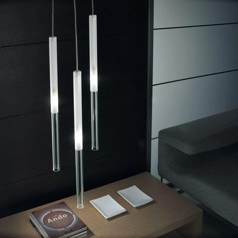 Panzeri Candle LED-Pendelleuchte Glaszylinder