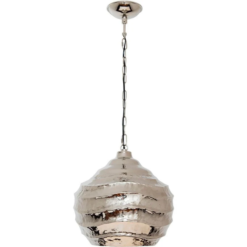 Hängeleuchte Pomelo Aluminium Vernickelt Silber-Schwarz