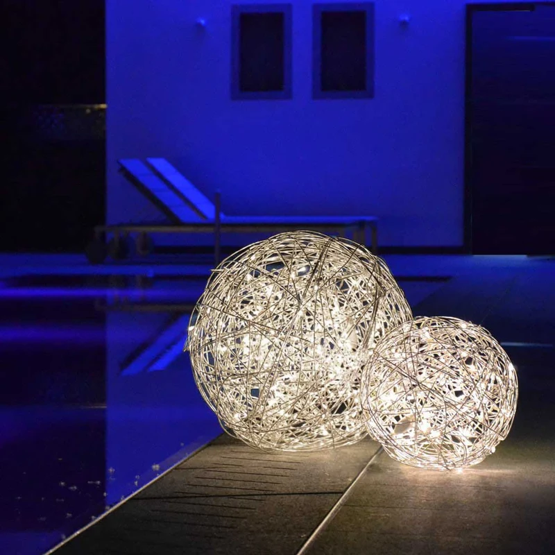 s.luce Mesh LED-Drahtkugel Innen & Außen Warmweiß