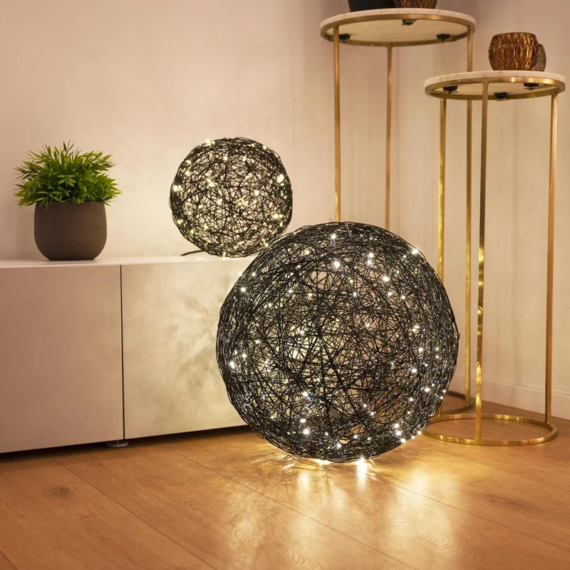 s.luce Mesh LED-Drahtkugel Innen & Außen Warmweiß