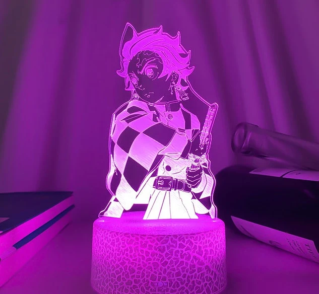 Kimetsu No Yaiba Tanjiro Kamado Nacht Licht mit Demon Slayer Motiv