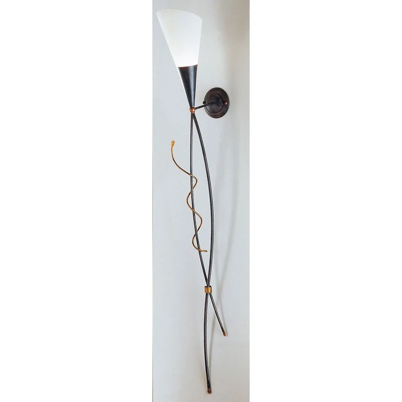 Fackel rost-antik Spirale klein Gold 163cm