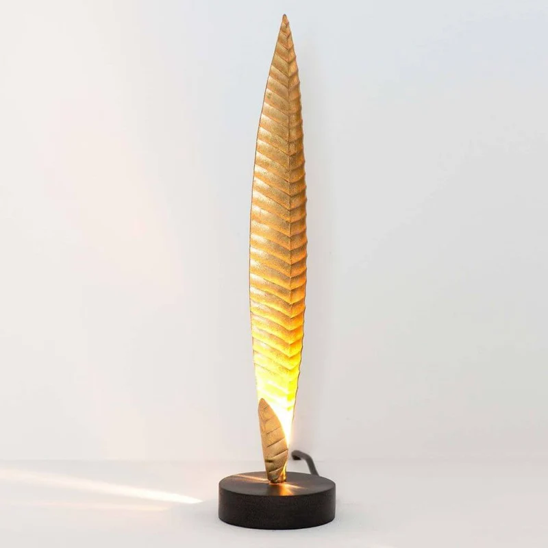 Tischleuchte Penna Eisen Gold-Braun-Schwarz