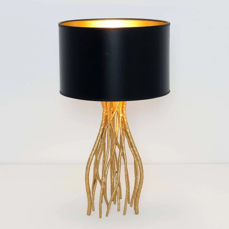 Tischleuchte Capri Klein Metall Gold-Schwarz