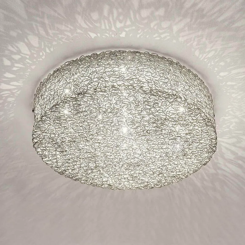 Deckenleuchte 10-flammig Rifugio Aluminium-Metall verchromt Silber