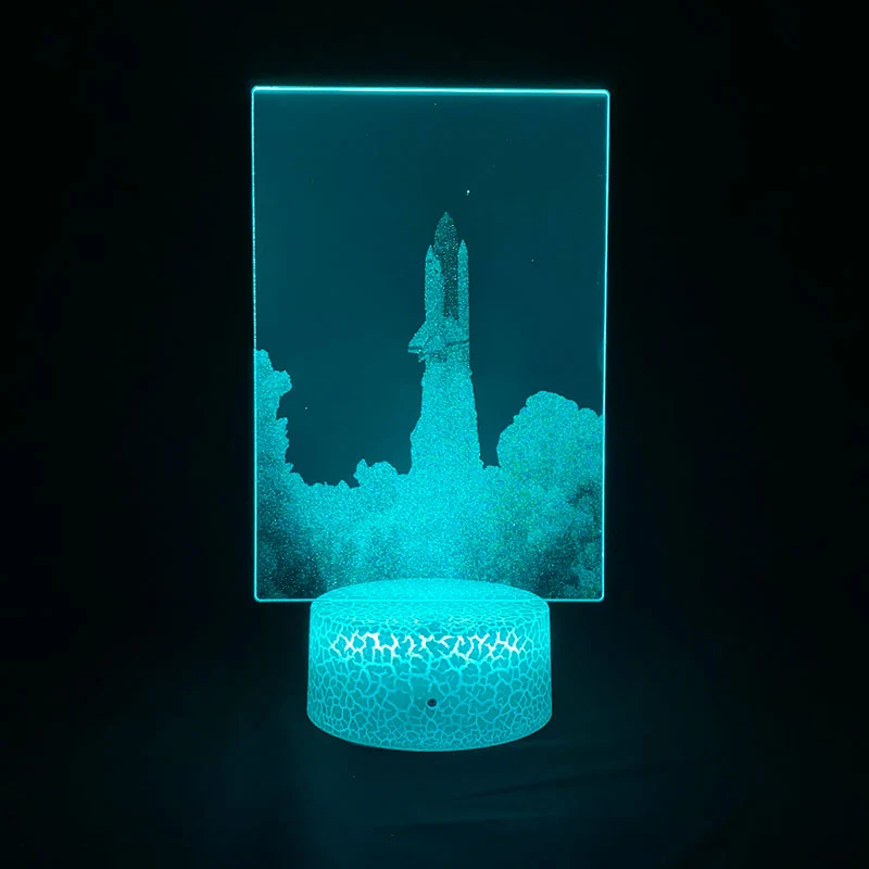 Nachtlicht mit Space Shuttle Start Motiv