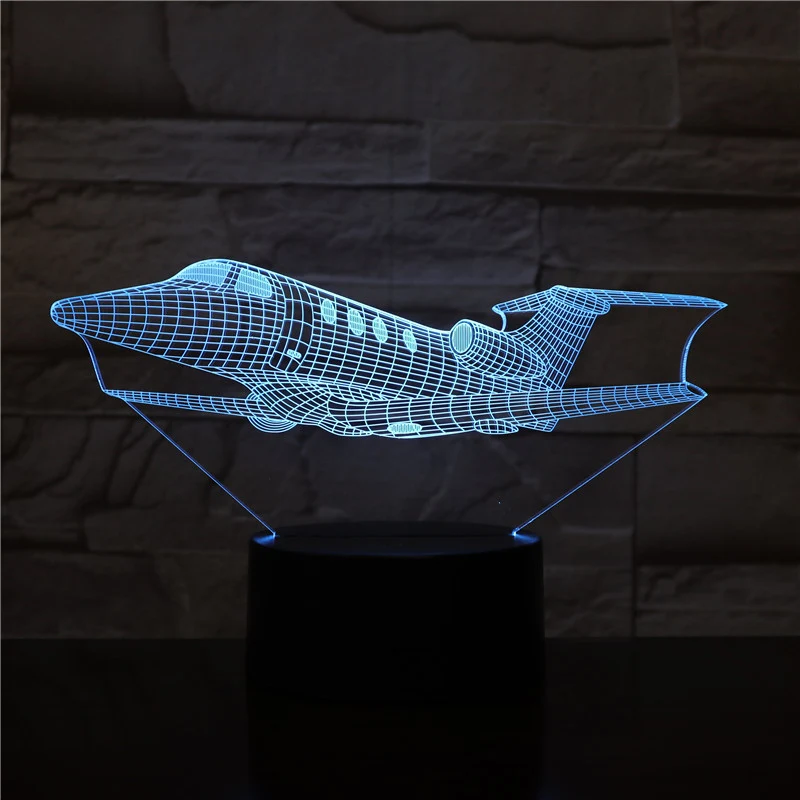 Nacht Lampe mit Privat Jet Motiv