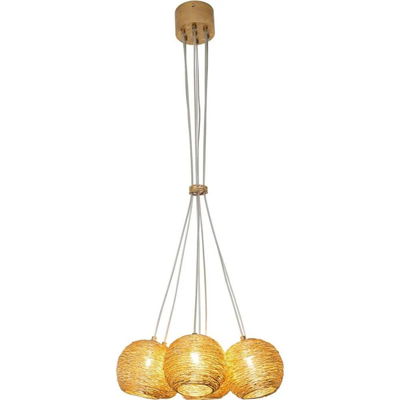 Hängeleuchte 7-flammig Carillon Eisen Gold