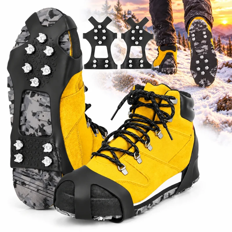 Schuhspikes Spikes Schwarz Anitrutsch Eis Schuh Krallen Antirutsch Schnee Schuhe