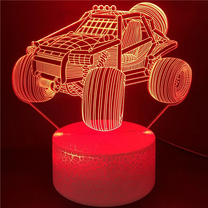 3D Hologram LED Nachtlicht mit Geländewagen Buggy Motiv