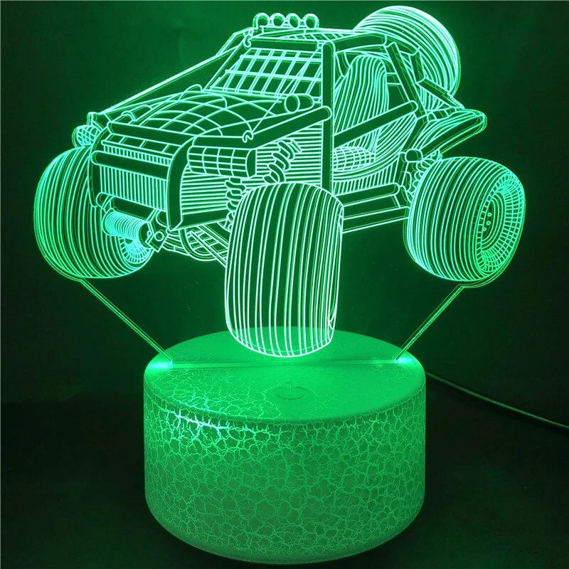 3D Hologram LED Nachtlicht mit Geländewagen Buggy Motiv