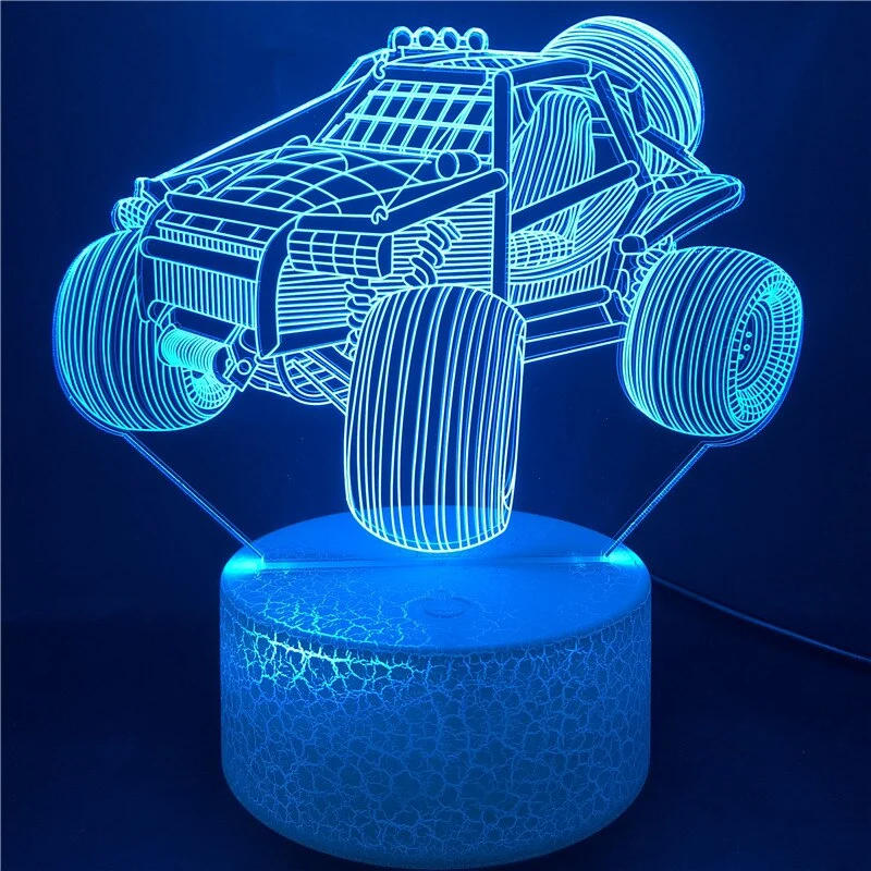 3D Hologram LED Nachtlicht mit Geländewagen Buggy Motiv