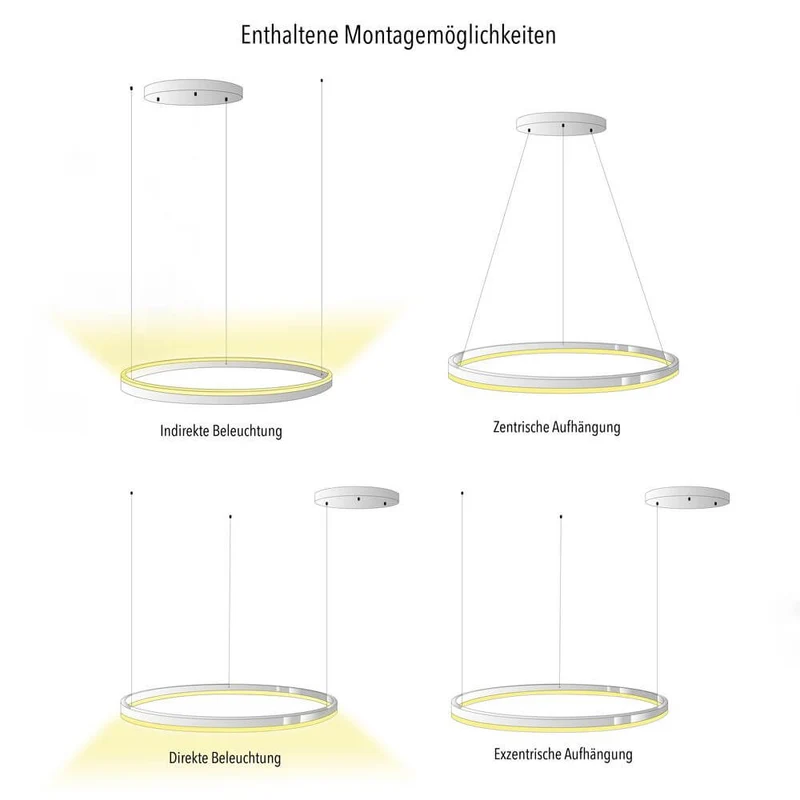 s.luce LED Ring Hängeleuchte Ø 60cm