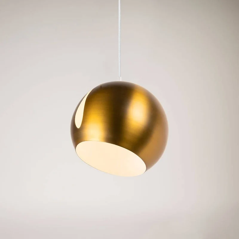 s.luce Ball Metall Pendelleuchte mit drehbarem tauschbaren Schirm
