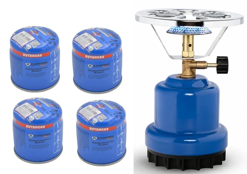 Camping Gaskocher 1100W 190g Stechkartusche Kartuschenkocher Kohleanzünder