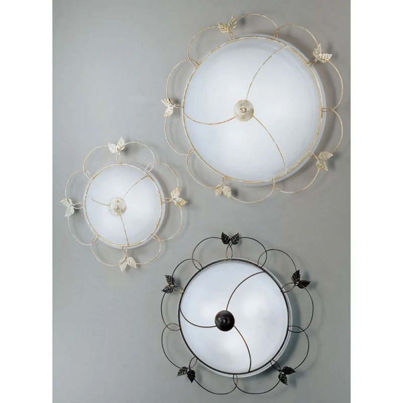 Deckenleuchte 3-flammig Altweiss-Gold Ø 58cm