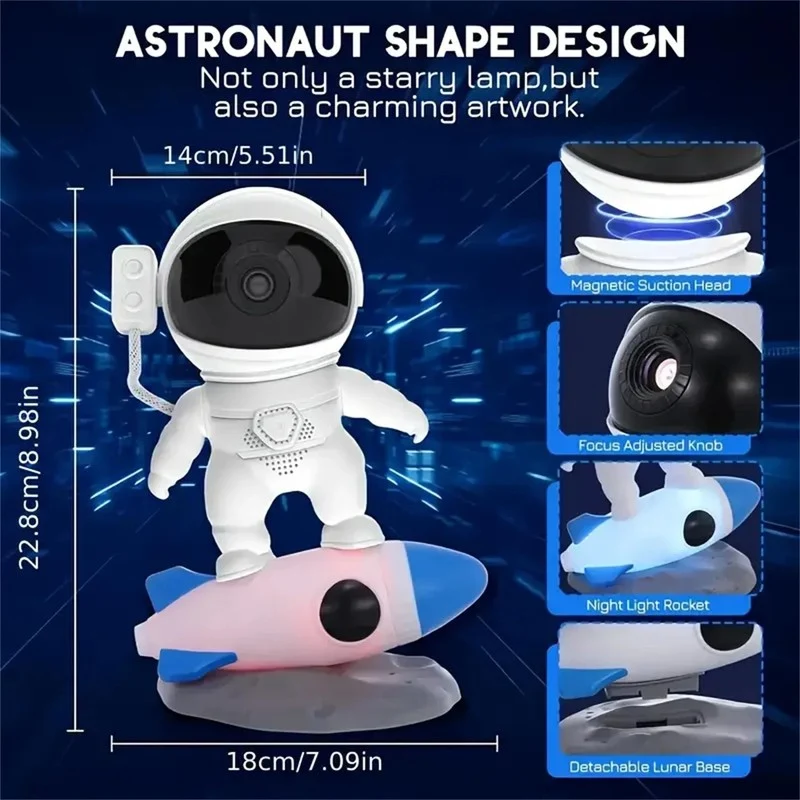 Lampe astronaute à projection et bruit blanc - CosmoSleep