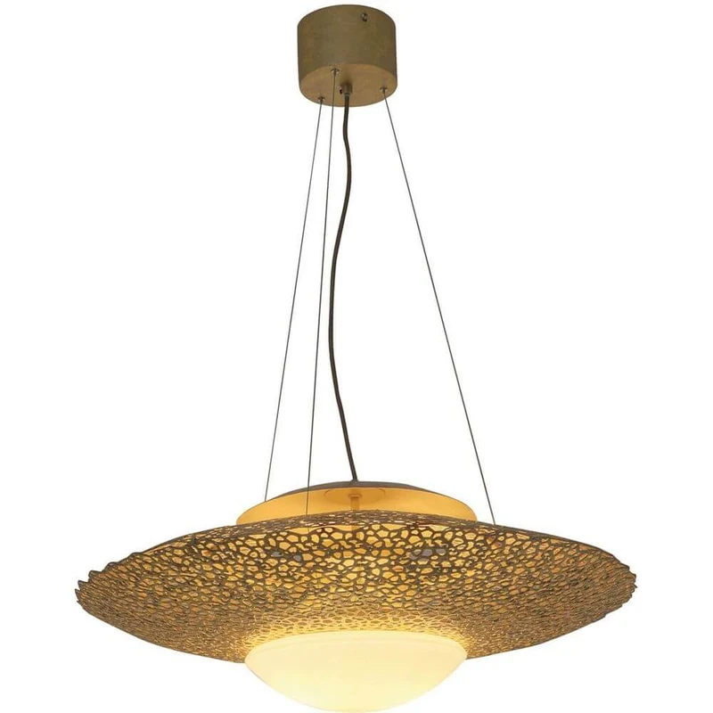 Pendelleuchte 2-flammig Utopistico Eisen-Glas Gold