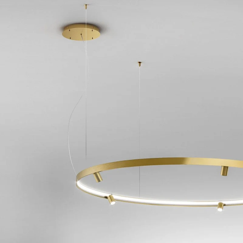 Panzeri Arena LED-Ring Pendelleuchte mit Spots