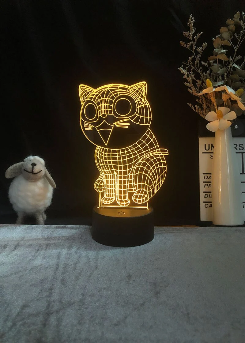 Lustige Katzen Nacht Lampe mit LED 3D Effekt