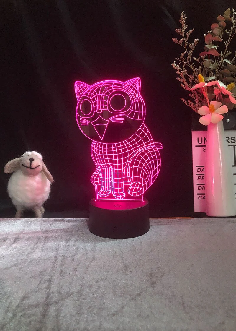 Lustige Katzen Nacht Lampe mit LED 3D Effekt