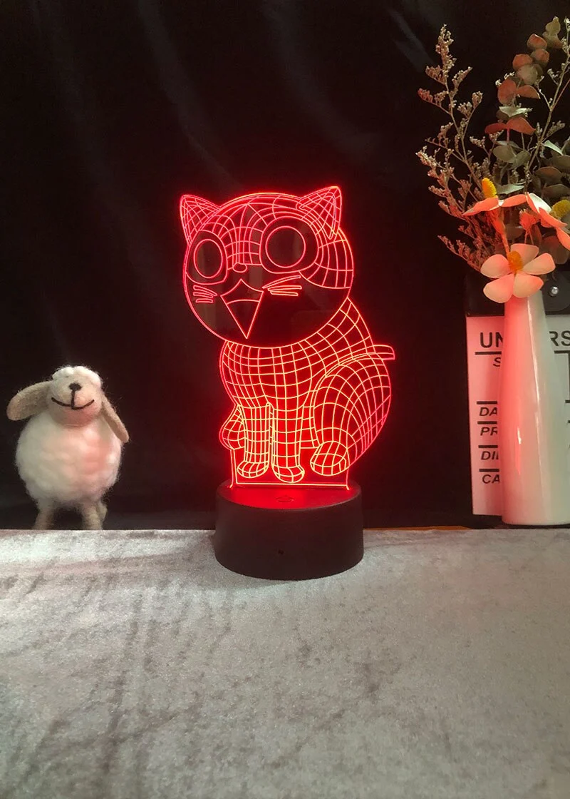 Lustige Katzen Nacht Lampe mit LED 3D Effekt