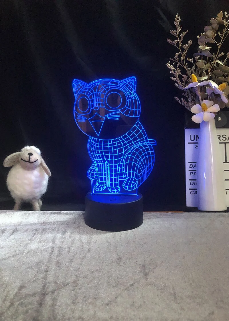 Lustige Katzen Nacht Lampe mit LED 3D Effekt