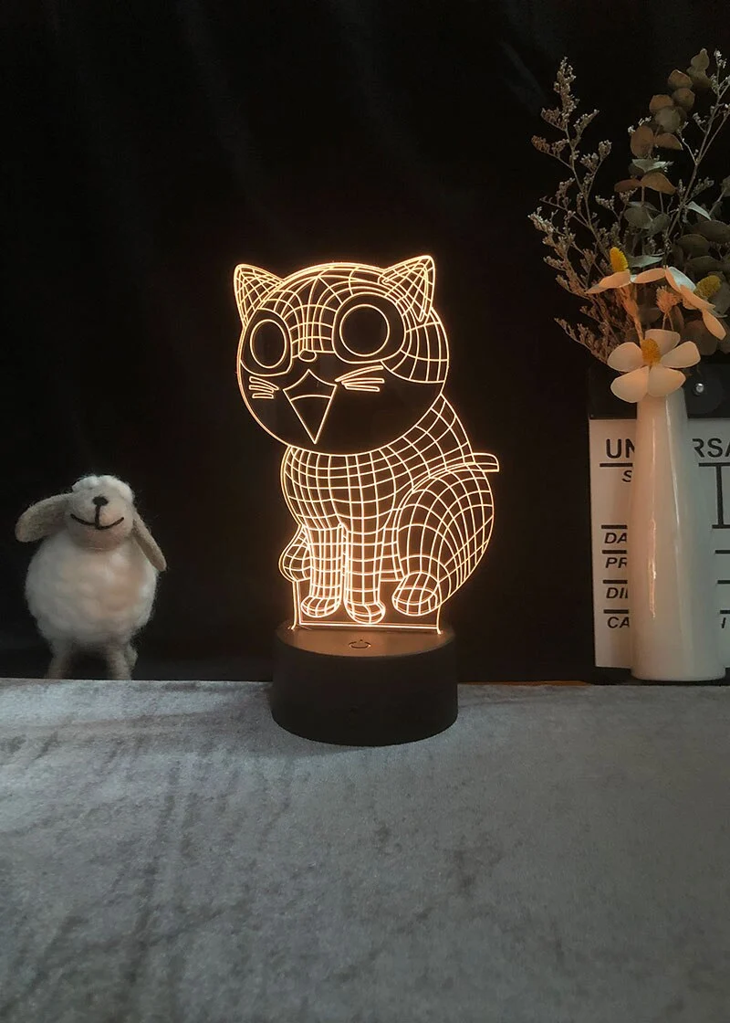 Lustige Katzen Nacht Lampe mit LED 3D Effekt