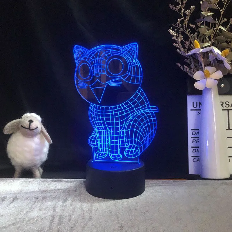 Lustige Katzen Nacht Lampe mit LED 3D Effekt