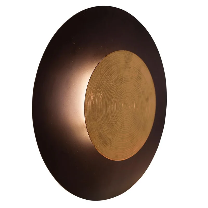 LED Wandlampe Nitra Ø 50cm Schwarz, Goldfarben