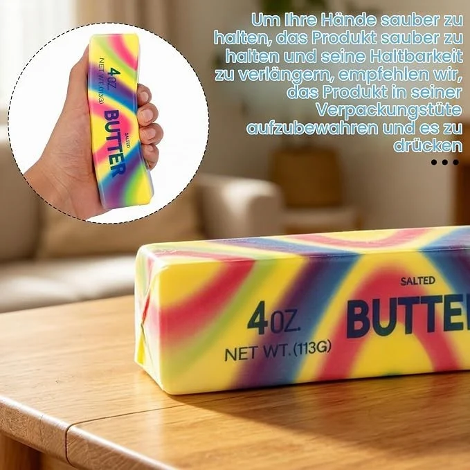 Butter Squishy | Regenbogen🌈 Knautschspielzeug Anti Stress Squeeze Toy
