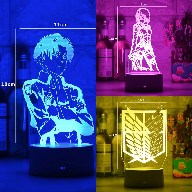 Attack on Titan Nacht Lampe mit Farbwechsel Effekt und 3D LED