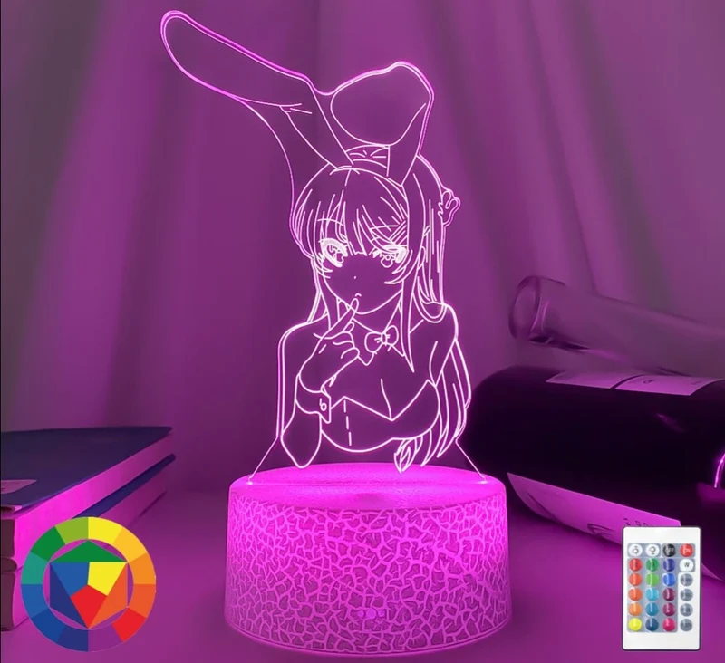 3D LED Nachtlicht Bunny Girl Senpai Mai Sakurajima Anime Lampe
