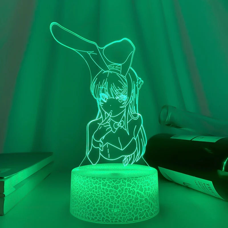 3D LED Nachtlicht Bunny Girl Senpai Mai Sakurajima Anime Lampe