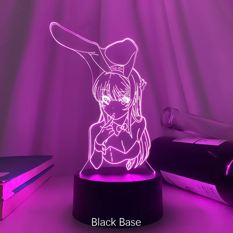 3D LED Nachtlicht Bunny Girl Senpai Mai Sakurajima Anime Lampe